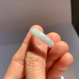 17.9mm A-Grade Natural Lavender Green Jadeite Ring Band No.162521