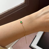 Icy A-Grade Natural Imperial Green Jadeite Petite Dolly Bracelet (Champagne Gold) No.190494