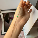 Icy A-Grade Natural Imperial Green Jadeite Petite Dolly Bracelet (Champagne Gold) No.190494