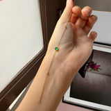 Icy A-Grade Natural Imperial Green Jadeite Petite Dolly Bracelet (Champagne Gold) No.190494