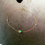 Icy A-Grade Natural Imperial Green Jadeite Petite Dolly Bracelet (Rose Gold) No.190493