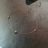 Icy A-Grade Natural Imperial Green Jadeite Petite Dolly Bracelet (Rose Gold) No.190493