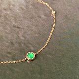 Icy A-Grade Natural Imperial Green Jadeite Petite Dolly Bracelet (Rose Gold) No.190493