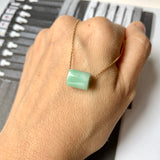 A-Grade Natural Moss On Snow Jadeite Square Barrel No.172251