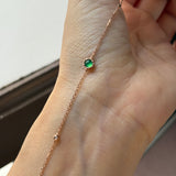 Icy A-Grade Natural Imperial Green Jadeite Petite Dolly Bracelet (Rose Gold) No.190493