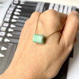 A-Grade Natural Moss On Snow Jadeite Square Barrel No.172251