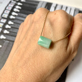 A-Grade Natural Moss On Snow Jadeite Square Barrel No.172251