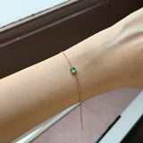 Icy A-Grade Natural Imperial Green Jadeite Petite Dolly Bracelet (Rose Gold) No.190493