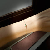 Icy A-Grade Natural Imperial Green Jadeite Petite Dolly Bracelet (Rose Gold) No.190493