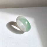 16.3mm A-Grade Natural Lavender Green Jadeite Ring Band No.162522
