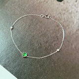 Icy A-Grade Natural Imperial Green Jadeite Petite Dolly Bracelet (White Gold) No.190495