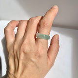 16.3mm A-Grade Natural Lavender Green Jadeite Ring Band No.162522