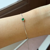 Icy A-Grade Natural Imperial Green Jadeite Petite Dolly Bracelet (White Gold) No.190495