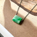 A-Grade Natural Moss On Snow Jadeite Square Barrel Pendant No.172268