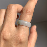 16.3mm A-Grade Natural Lavender Green Jadeite Ring Band No.162522