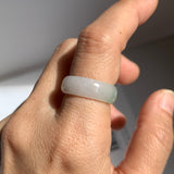 16.3mm A-Grade Natural Lavender Green Jadeite Ring Band No.162522