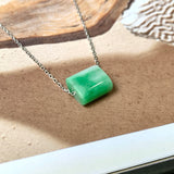 A-Grade Natural Moss On Snow Jadeite Square Barrel No.172268