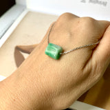 A-Grade Natural Moss On Snow Jadeite Square Barrel No.172268