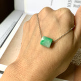 A-Grade Natural Moss On Snow Jadeite Square Barrel No.172268