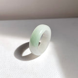 16.3mm A-Grade Natural Lavender Green Jadeite Ring Band No.162523