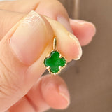 SOLD OUT: A-Grade Imperial Green Jadeite Clover Pendant No. 172792