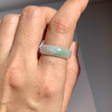 16.3mm A-Grade Natural Lavender Green Jadeite Ring Band No.162523