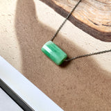 A-Grade Natural Moss On Snow Jadeite Barrel Pendant No.172270