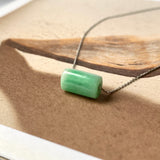 A-Grade Natural Moss On Snow Jadeite Barrel Pendant No.172270