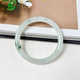 53.5mm A-Grade Natural Floral Jadeite Traditional Round Bangle No. 152155