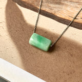 A-Grade Natural Moss On Snow Jadeite Barrel Pendant No.172270