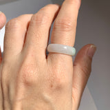 16.3mm A-Grade Natural Lavender Green Jadeite Ring Band No.162523