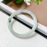 53.5mm A-Grade Natural Floral Jadeite Traditional Round Bangle No. 152155