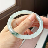 53.5mm A-Grade Natural Floral Jadeite Traditional Round Bangle No. 152155