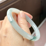 53.5mm A-Grade Natural Floral Jadeite Traditional Round Bangle No. 152155