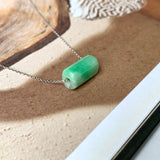 A-Grade Natural Moss On Snow Jadeite Barrel Pendant No.172270