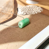 A-Grade Natural Moss On Snow Jadeite Barrel Pendant No.172270