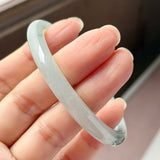 53.5mm A-Grade Natural Floral Jadeite Traditional Round Bangle No. 152155