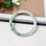 54.1mm A-Grade Natural Floral Jadeite Traditional Round Bangle No. 152156