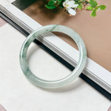 54.1mm A-Grade Natural Floral Jadeite Traditional Round Bangle No. 152156