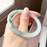 54.1mm A-Grade Natural Floral Jadeite Traditional Round Bangle No. 152156