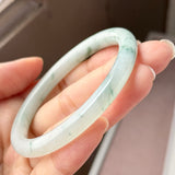 54.1mm A-Grade Natural Floral Jadeite Traditional Round Bangle No. 152156