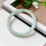 56.6mm A-Grade Natural Floral Jadeite Traditional Round Bangle No. 152157