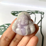 A-Grade Natural Lavender Green Jadeite Buddha Pendant No.171128