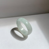 21.1mm A-Grade Natural Bluish Floral Jadeite Ring Band No.162525