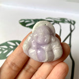 A-Grade Natural Lavender Green Jadeite Buddha Pendant No.171128