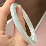 56.6mm A-Grade Natural Floral Jadeite Traditional Round Bangle No. 152157
