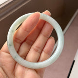 56.6mm A-Grade Natural Floral Jadeite Traditional Round Bangle No. 152157