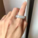 21.1mm A-Grade Natural Bluish Floral Jadeite Ring Band No.162525