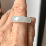 21.1mm A-Grade Natural Bluish Floral Jadeite Ring Band No.162525