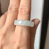 21.1mm A-Grade Natural Bluish Floral Jadeite Ring Band No.162525